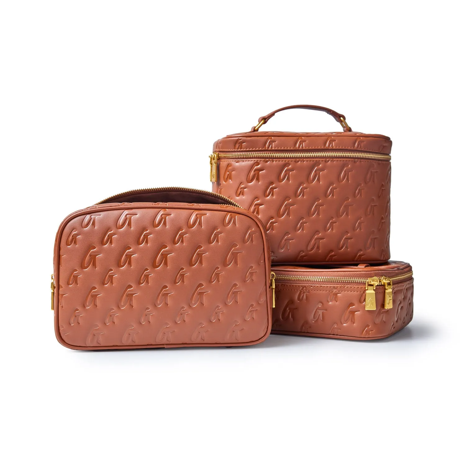 LARGE MONOGRAM TOILETRY BAG - BROWN