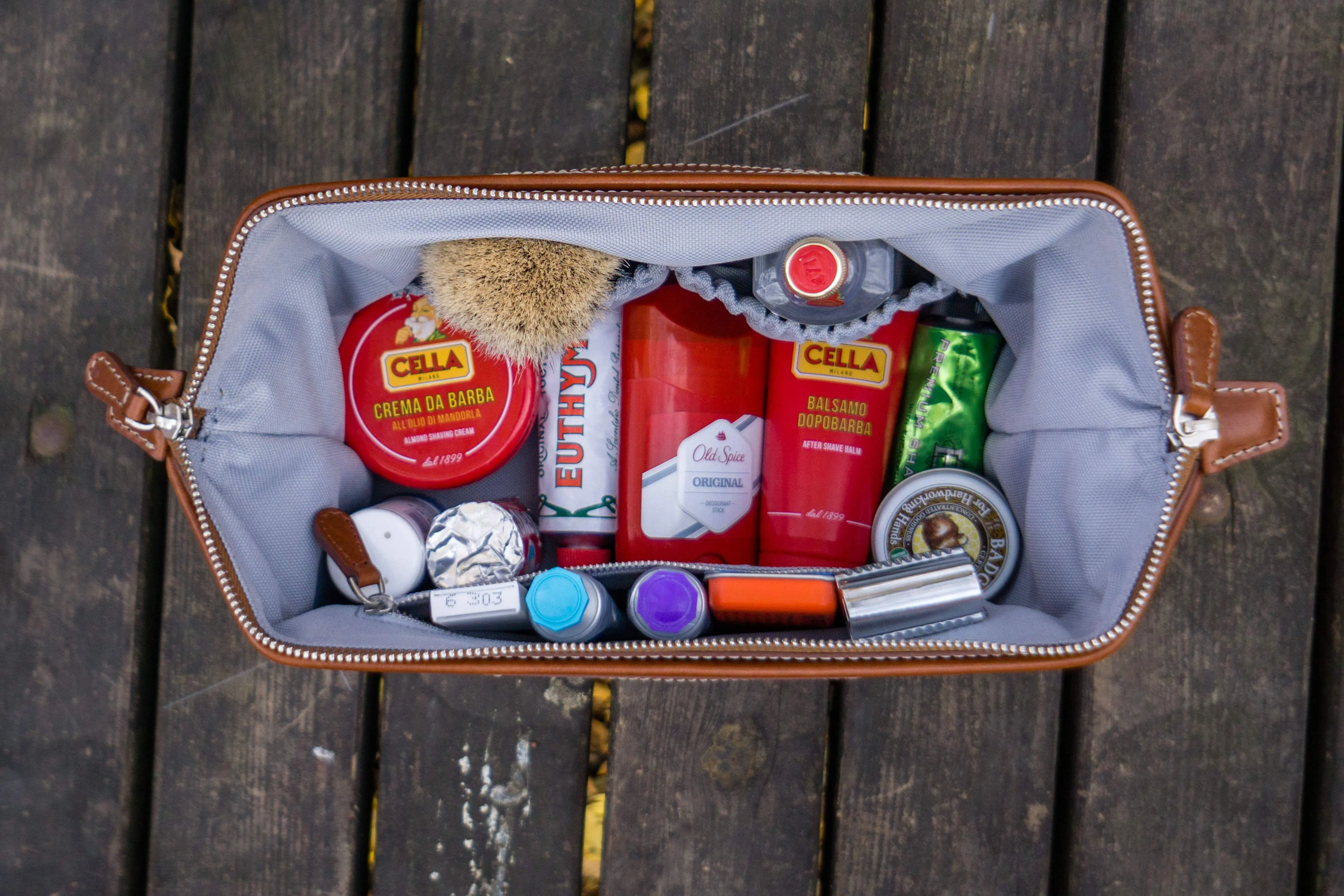 Leather Dopp Kit - Brown