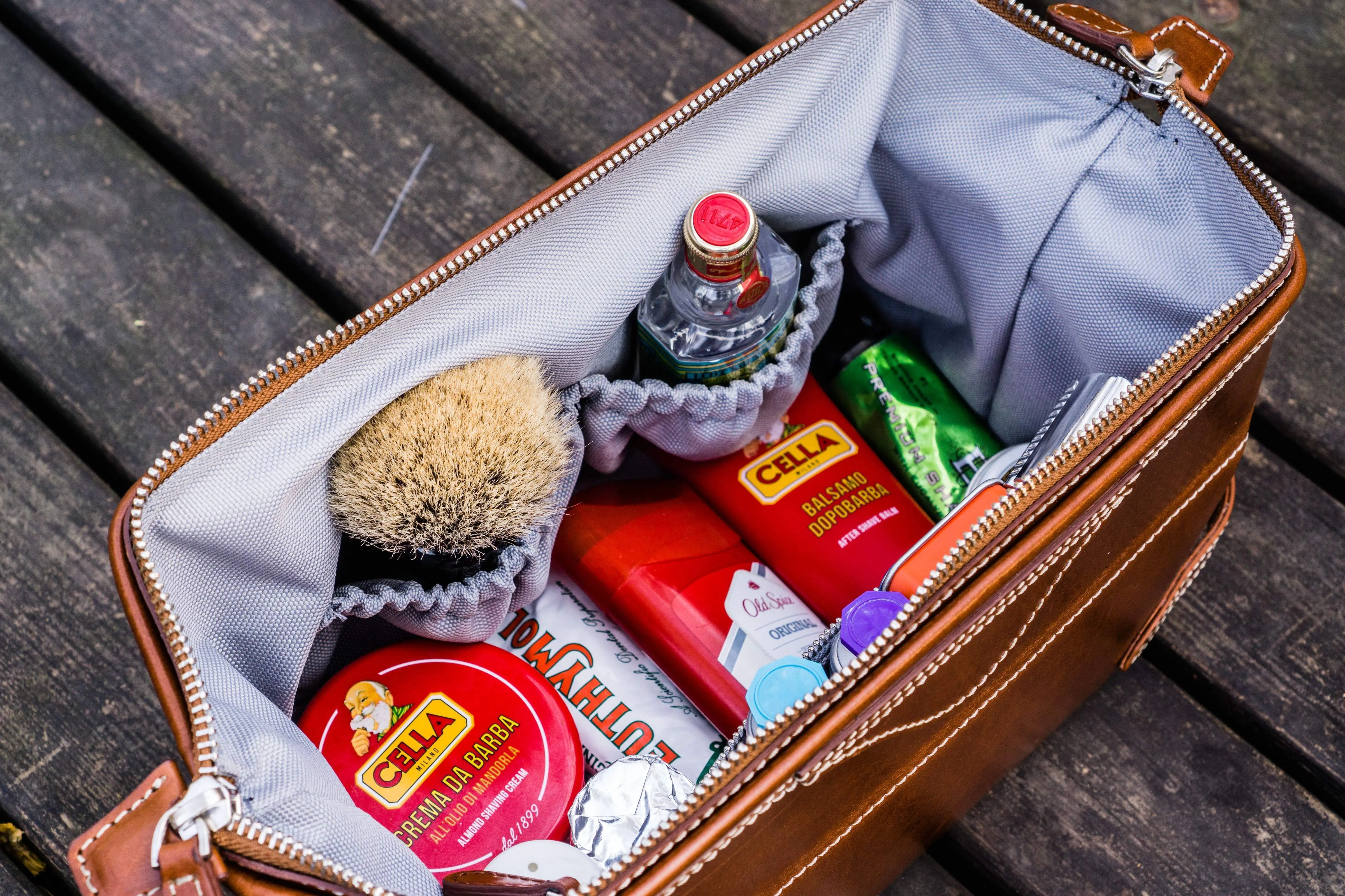 Leather Dopp Kit - Brown