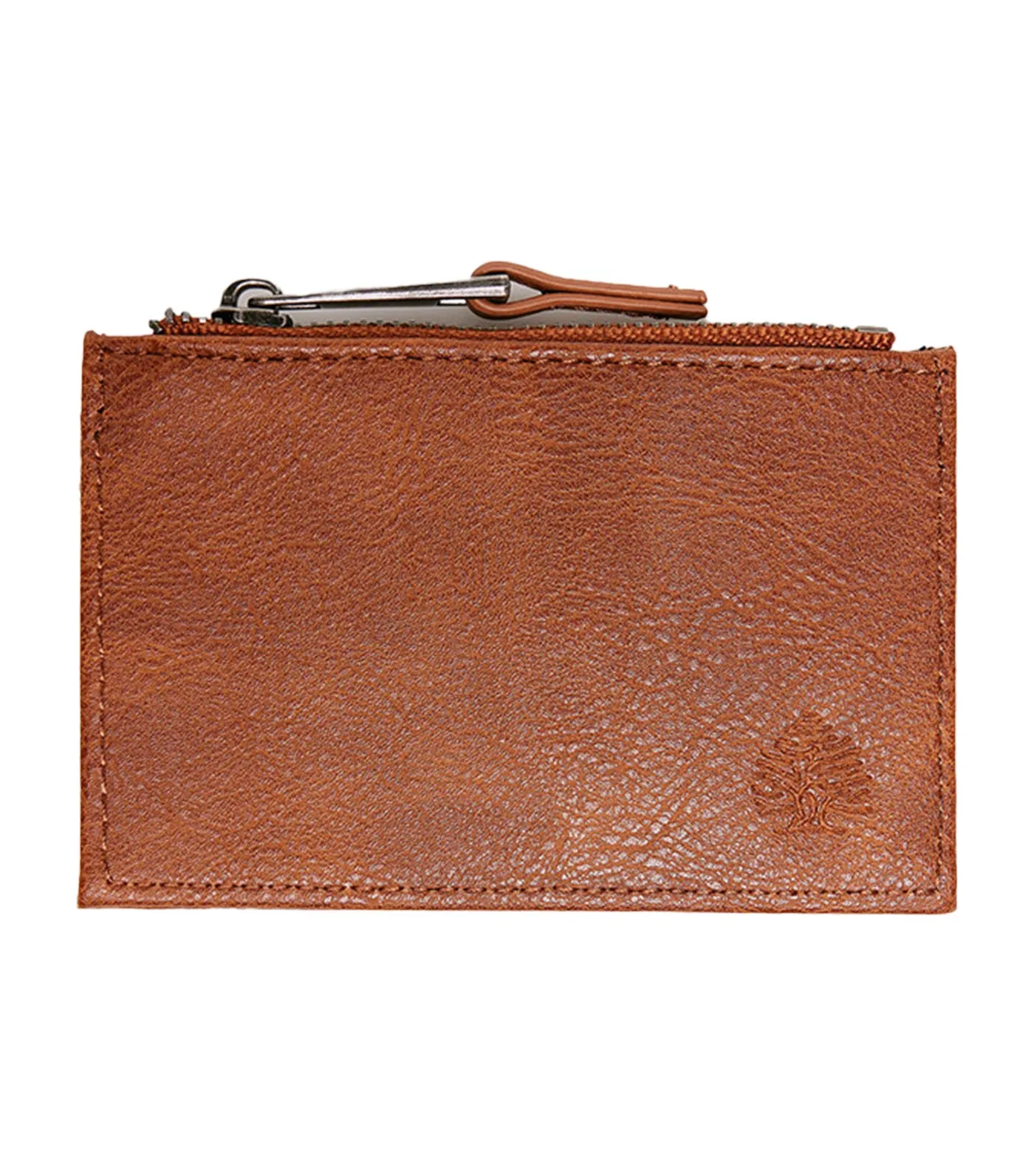 Leather Effect Card Holder Purse Tan