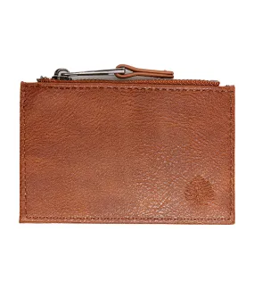 Leather Effect Card Holder Purse Tan