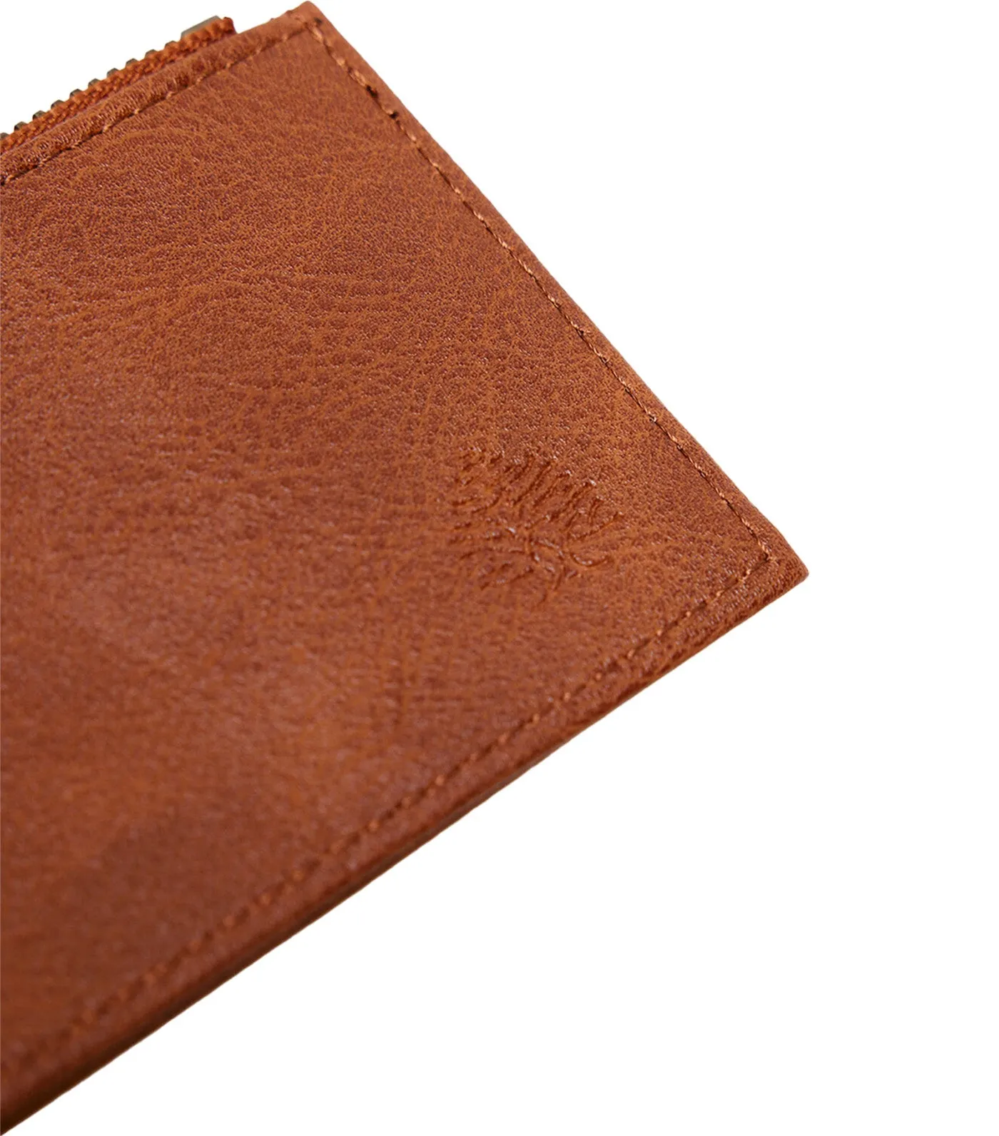 Leather Effect Card Holder Purse Tan