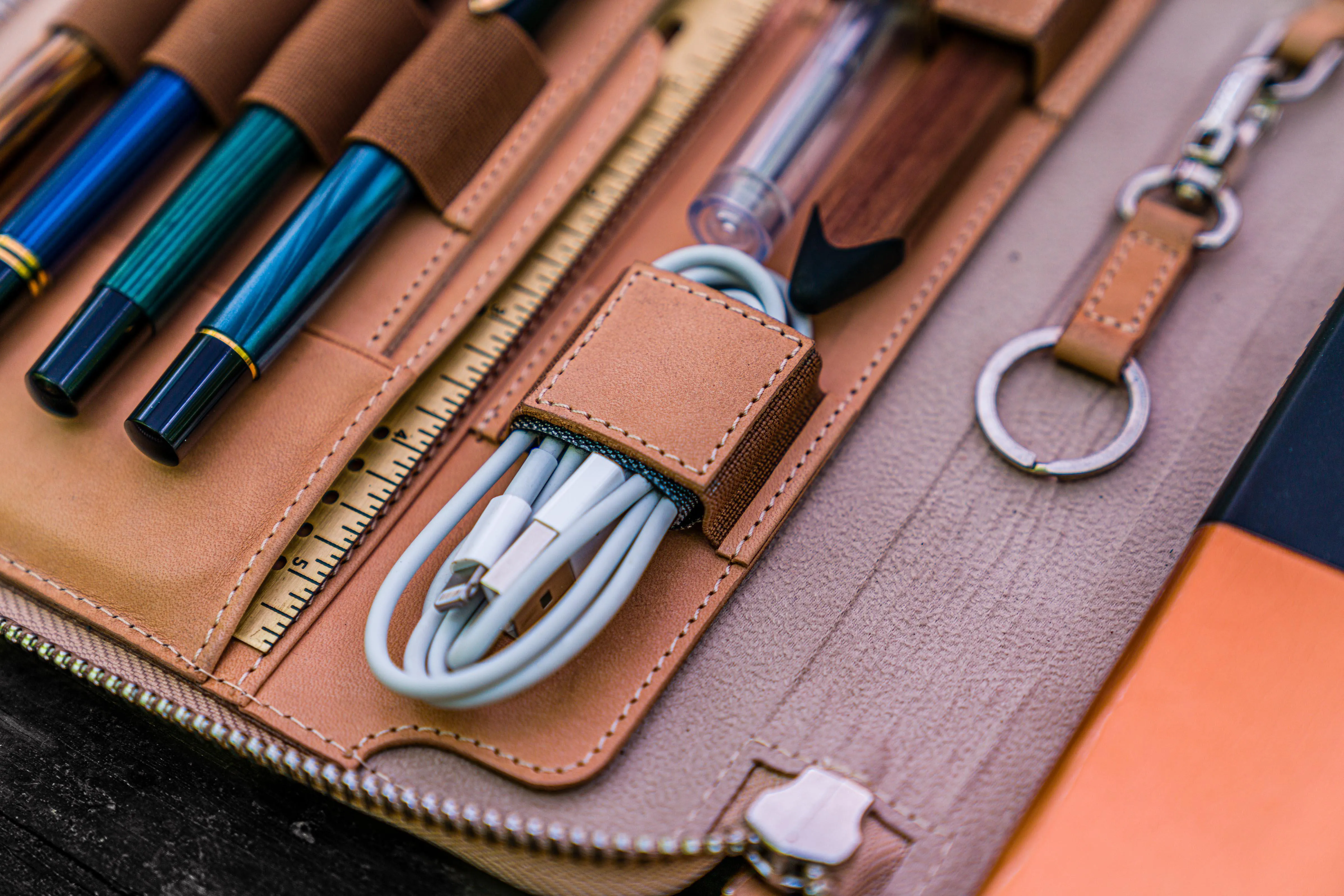 Leather Zippered A5 Leuchtturm1917  Notebook Folio  - Undyed Leather