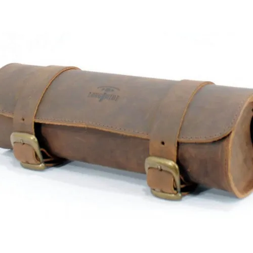 Longride Leather Tool Roll Bag Brown - 2.8 Liters