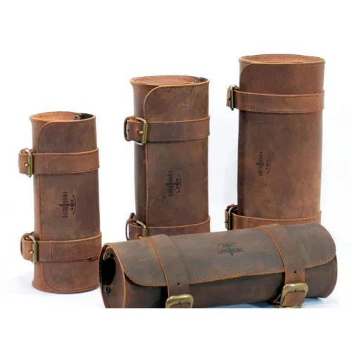 Longride Leather Tool Roll Bag Brown - 2.8 Liters