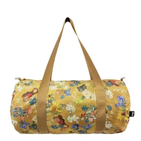 LOQI Recycled Weekender Tote Bag – Vincent Van Gogh Flower Pattern Gold