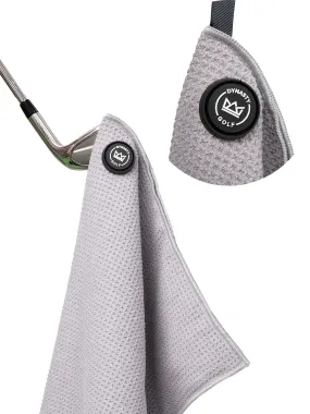 Magnetic Golf Towel for Golf Bags - Microfiber Golf Towels for Men & Women - Waffle Golf Bag Towel with Magnet (Gray)