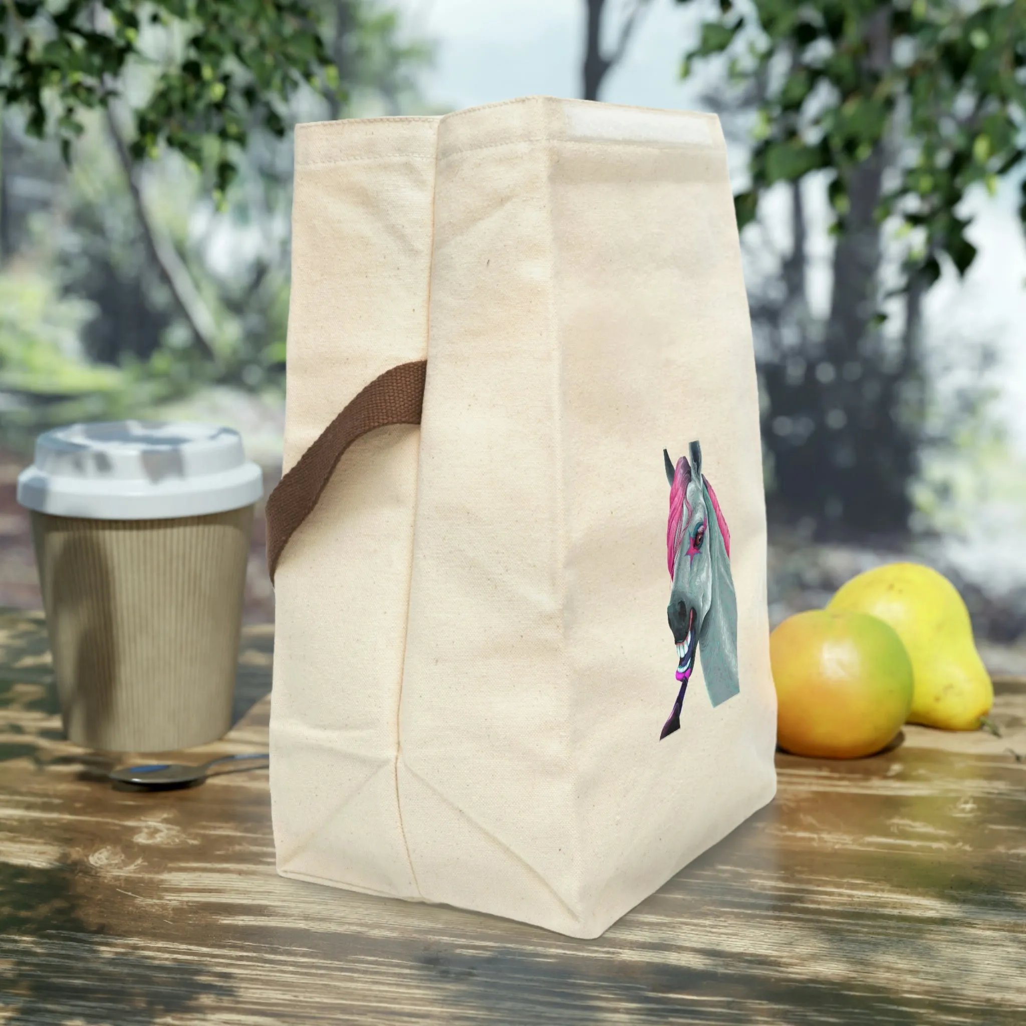 Make-up Horse POD Canvas Lunch Bag With Strap