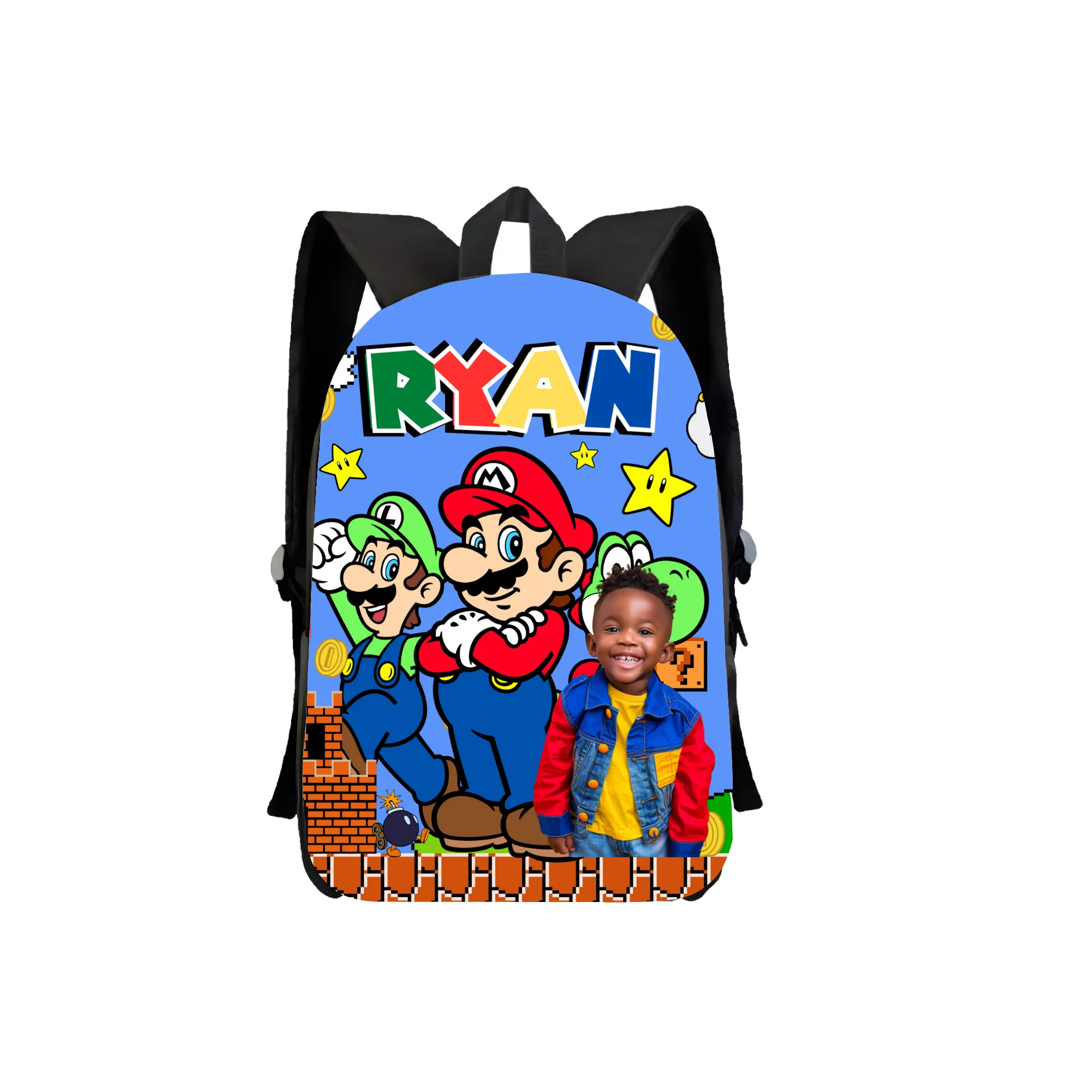 Mario Backpack - Customizable with Photo and Name