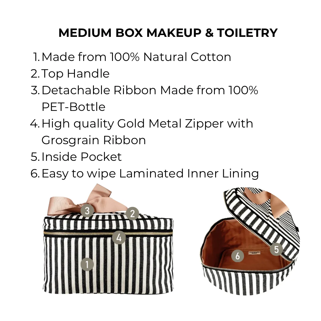 Medium Box Makeup & Toiletry, Striped