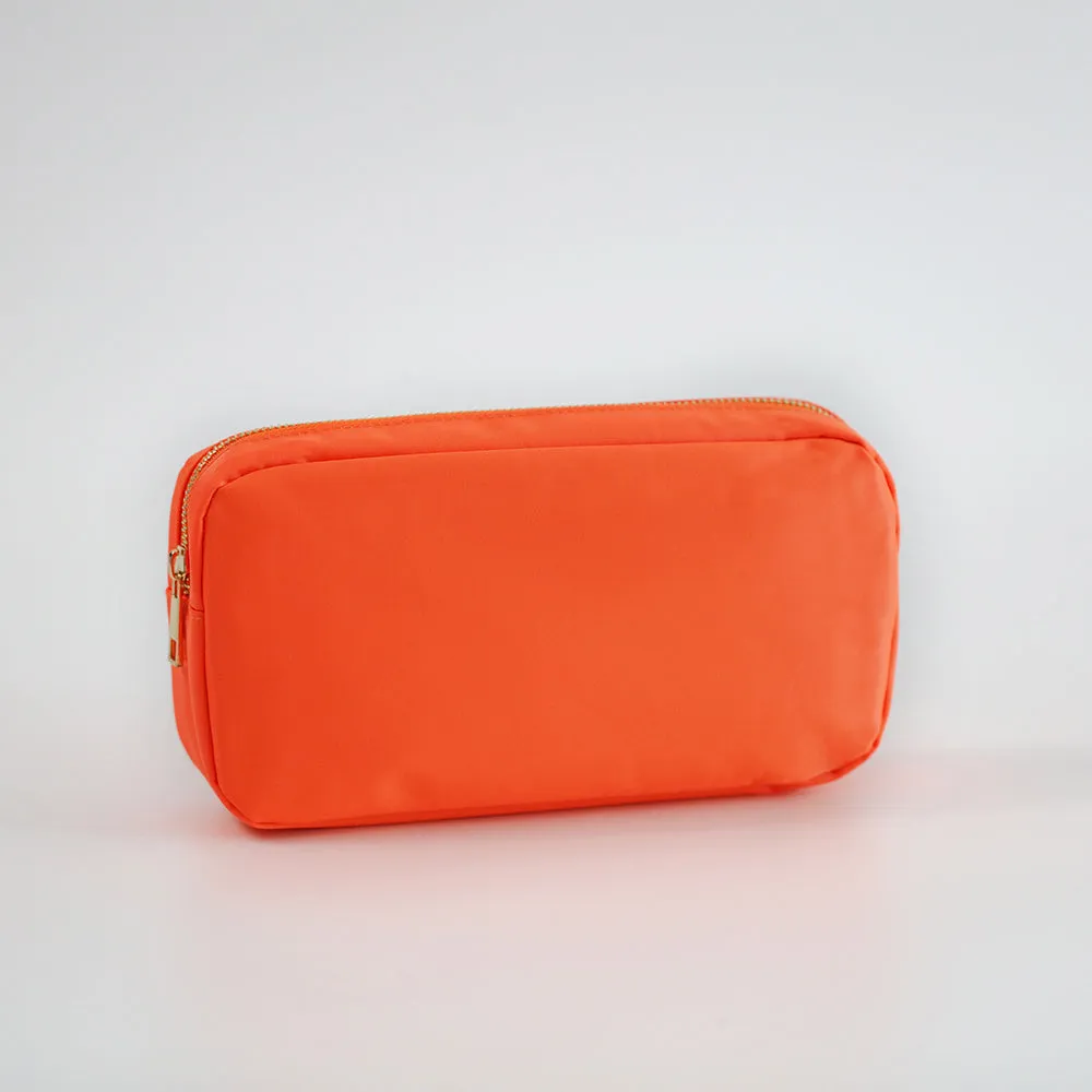 Medium Nylon Zippered Cosmetic Bag - Assorted Colors