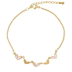 Milena Heart Anklet | 18k Gold Plated