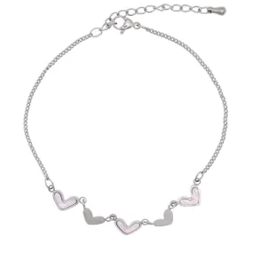 Milena Heart Anklet | Sterling Silver Plated