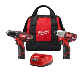 Milwaukee 2494-22 Combination Tool Kit, Battery Included, 1.5 Ah, 12 V, Lithium-Ion :EA: QUANTITY: 1