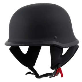 Milwaukee Helmets MPH9740DOT 'Motorrad' DOT German Style Matte Black Half Face Motorcycle Helmet for Men and Women Biker