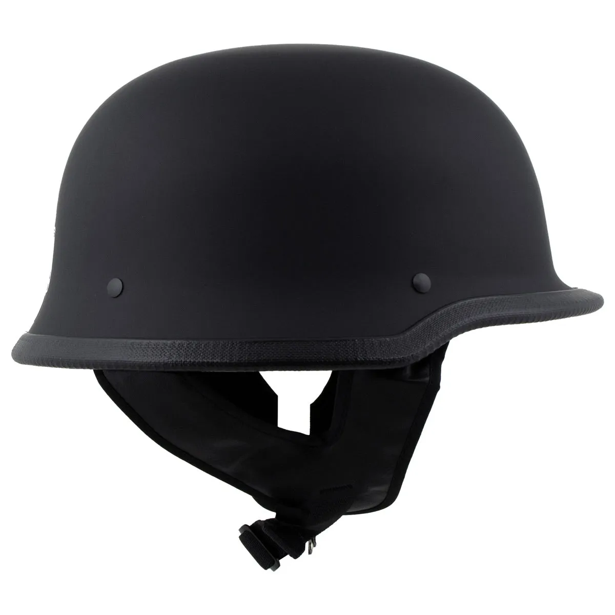 Milwaukee Helmets MPH9740DOT 'Motorrad' DOT German Style Matte Black Half Face Motorcycle Helmet for Men and Women Biker