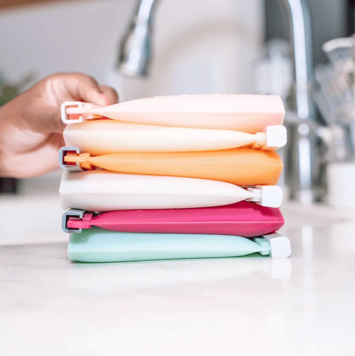 mint · reusable breastmilk storage bag set