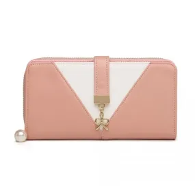 Miss Lulu Two Tone Women's Leather Look Clutch Purse - Pink | Elegant & Practical