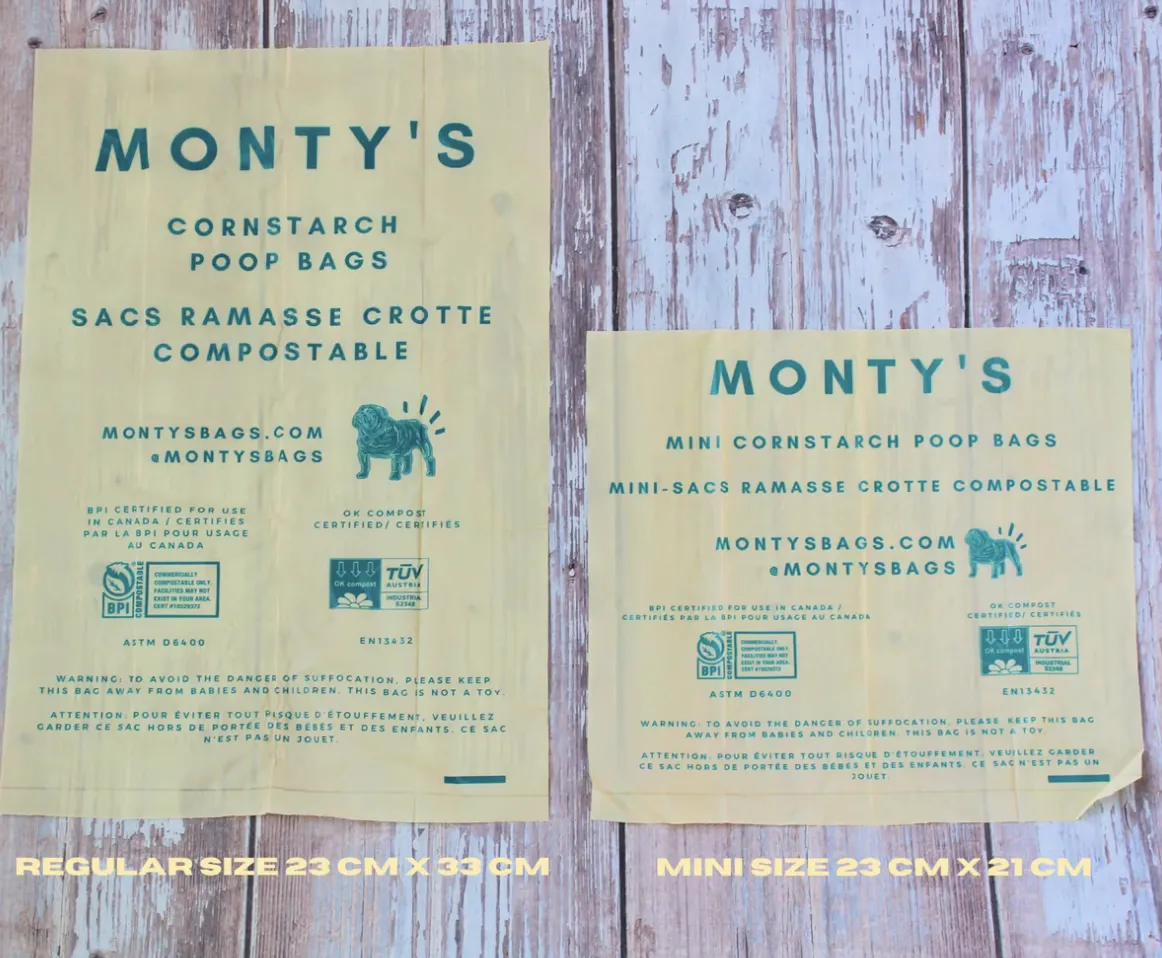 Monty's Compostable Corn Starch Poop Bags