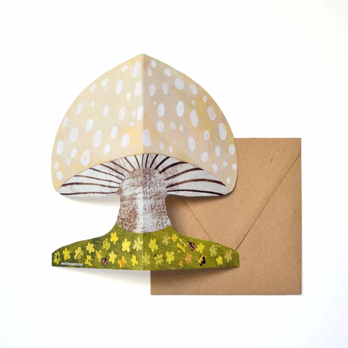 Mortlake Papers Spring Cap Mushroom Greeting Card