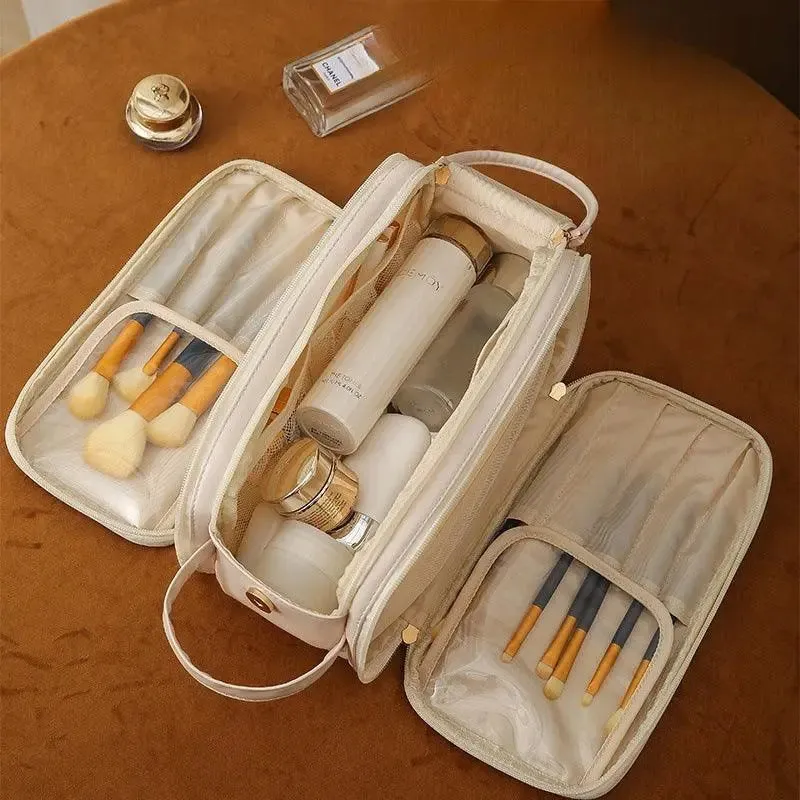 Multi-Compartment Travel Makeup Organizer