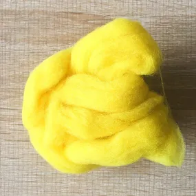 Needle felted wool felting Bright yellow wool Roving for felting supplies short fabric easy felt