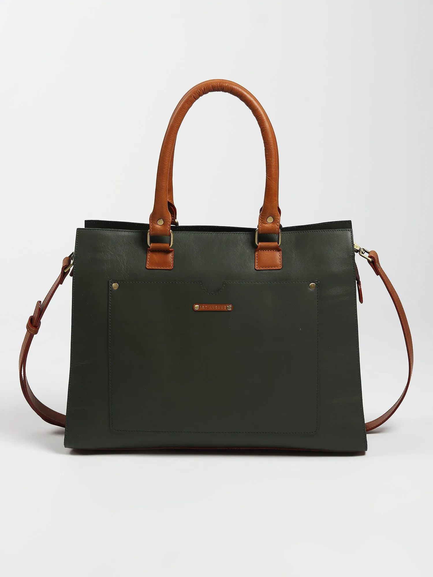 OLIVIA - LEATHER LAPTOP BAG  WITH LEATHER STRAP