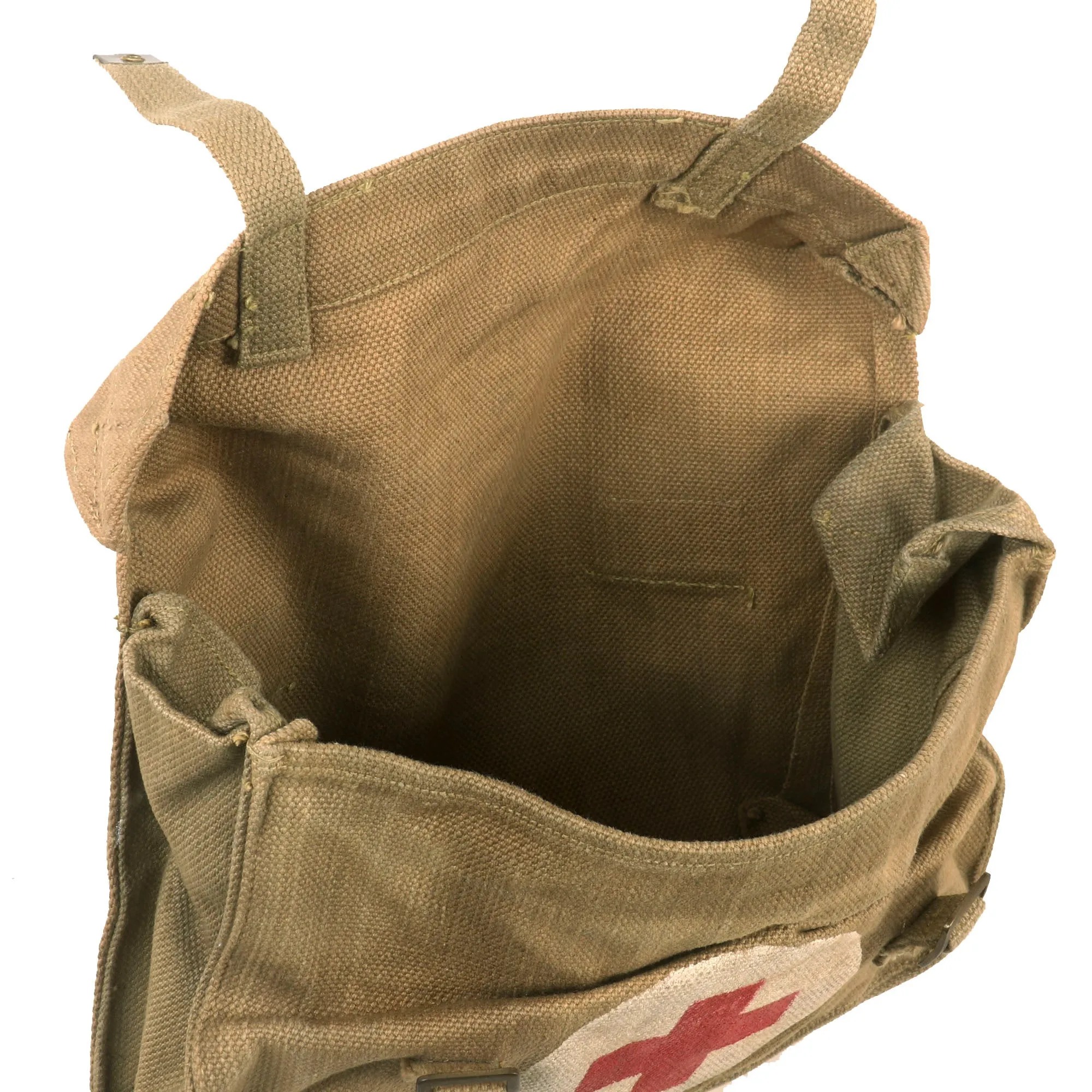 Original British WWII Pattern 1937 Medic Shoulder Bag for Shell Dressings with Dressing & Extras