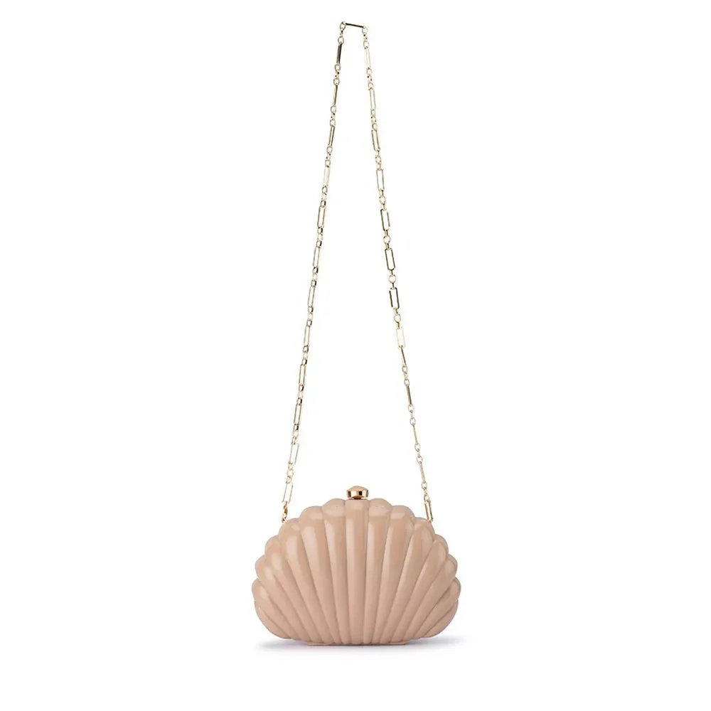 Pauly Shell Clutch in Natural