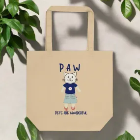 PAW, Cat themed, organic Tote