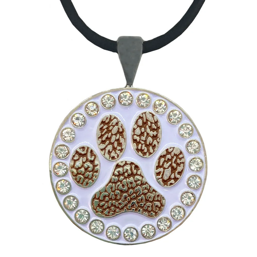 Paw Print (Brown) Golf Ball Marker Necklace