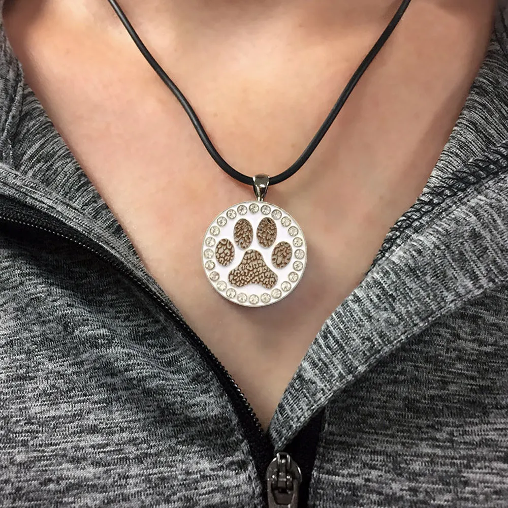 Paw Print (Brown) Golf Ball Marker Necklace