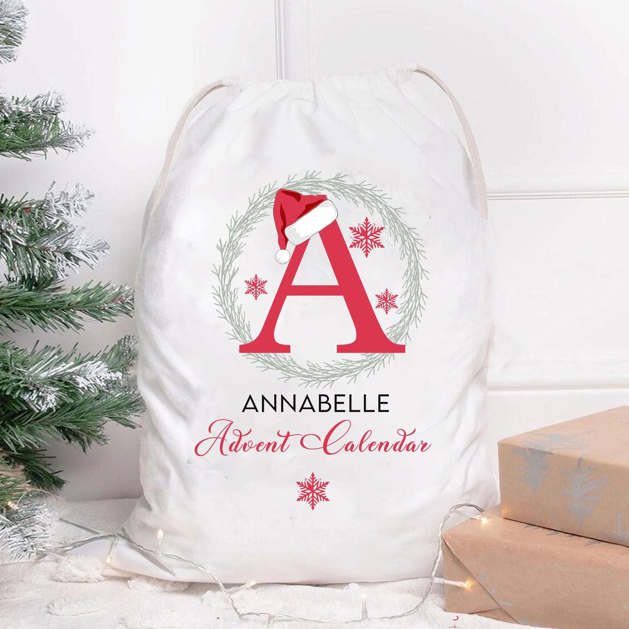 Personalised Advent Calendar, Advent Calendar Sack, Personalised Advent Calendar Bag, Calendar Bag For Kids, Fabric Bag, Christmas Decor