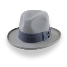 Pewter Grey Pencil Brim Fedora with Exclusive Ribbon Hatband | The Hiero