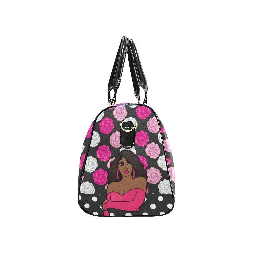 PINK POSIES LARGE TRAVEL DUFFLE