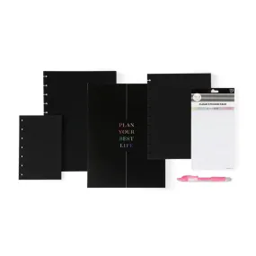 Plan Your Best Life - Black Filler Paper   Clear Stickers Bundle