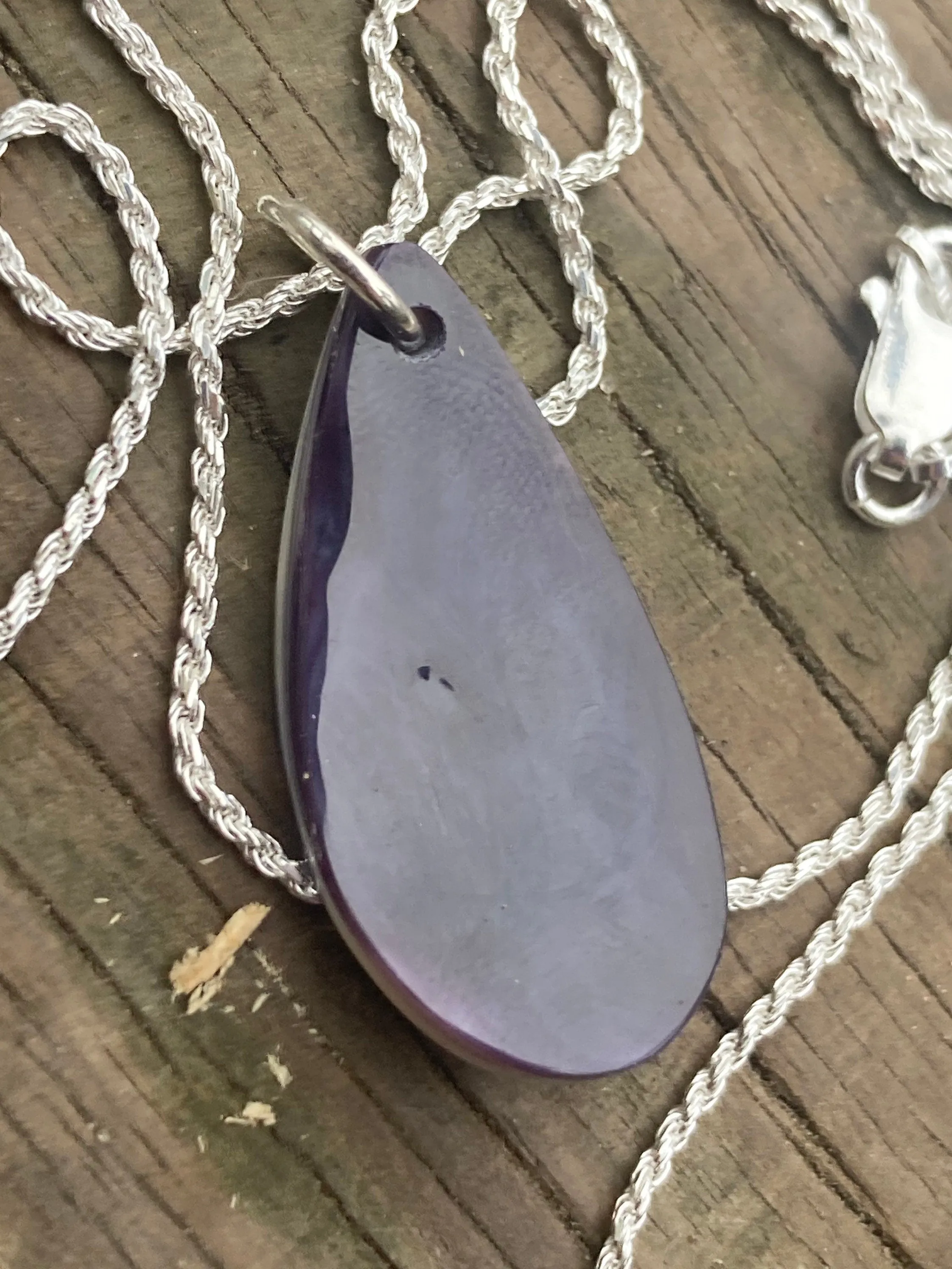 RARE DEEP PURPLE: Wampum Tear Drop Necklace