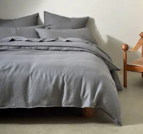 Ravello Linen Quilt Cover Range Charcoal