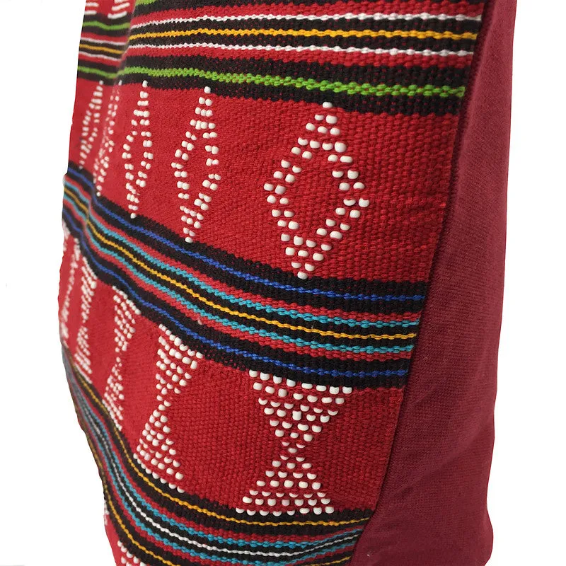 Red and Black Hand Woven & Beaded Bag