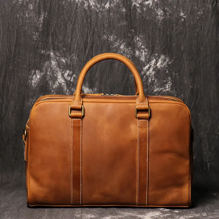 Retro Crazy Horse Leather Business Briefcase J1071