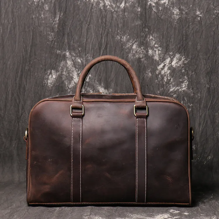 Retro Crazy Horse Leather Business Briefcase J1071