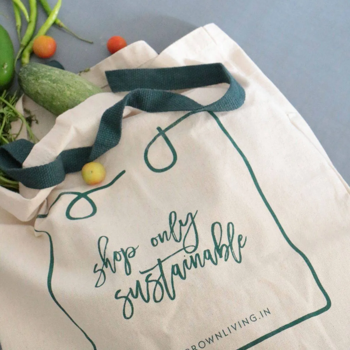 Reusable Cotton Tote Bag - Shop Only Sustainable - Off White