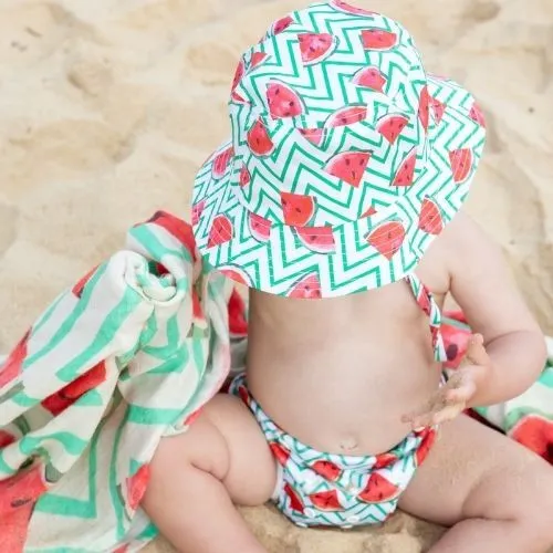 Reusable Swim Nappy & Hat Set - Watermelon