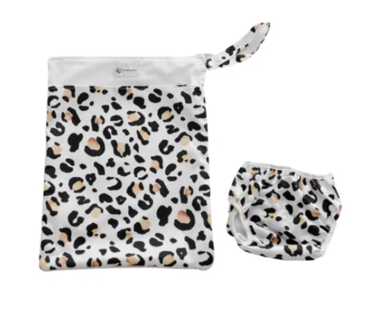 Reusable Swim Nappy & Wet Bag (Leopard)