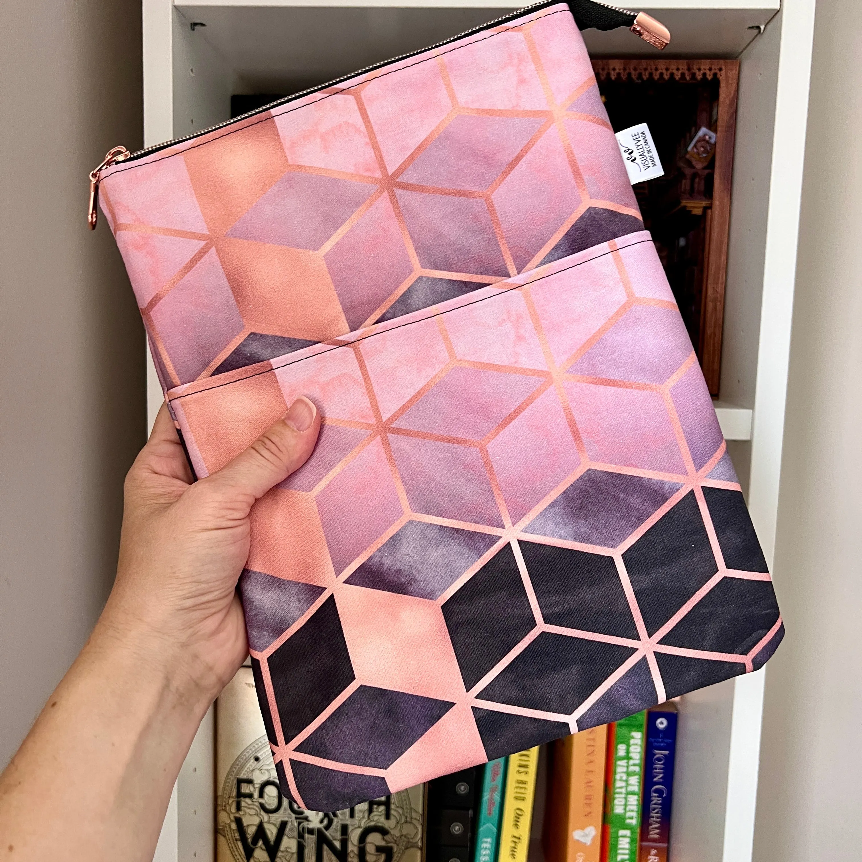 Rose Gold Geometric -  Zippered Book Sleeve No