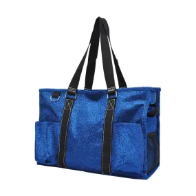 Royal Blue Glitter NGIL Zippered Caddy Organizer Tote Bag