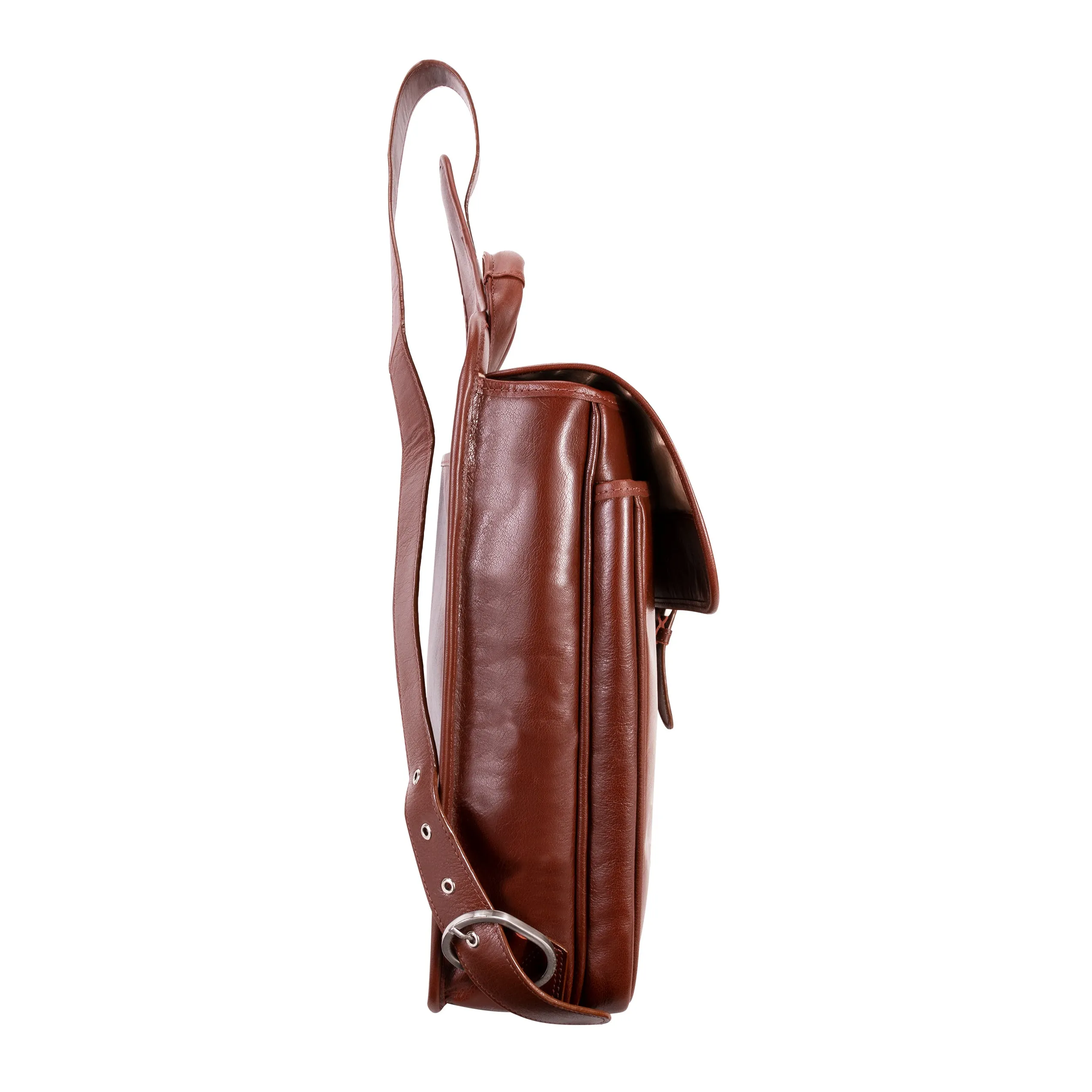 SABOTINO | 17" Leather Vertical Messenger Bag