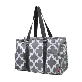 !SALE! Geometric Clover Gray NGIL Zippered Caddy Organizer Tote Bag