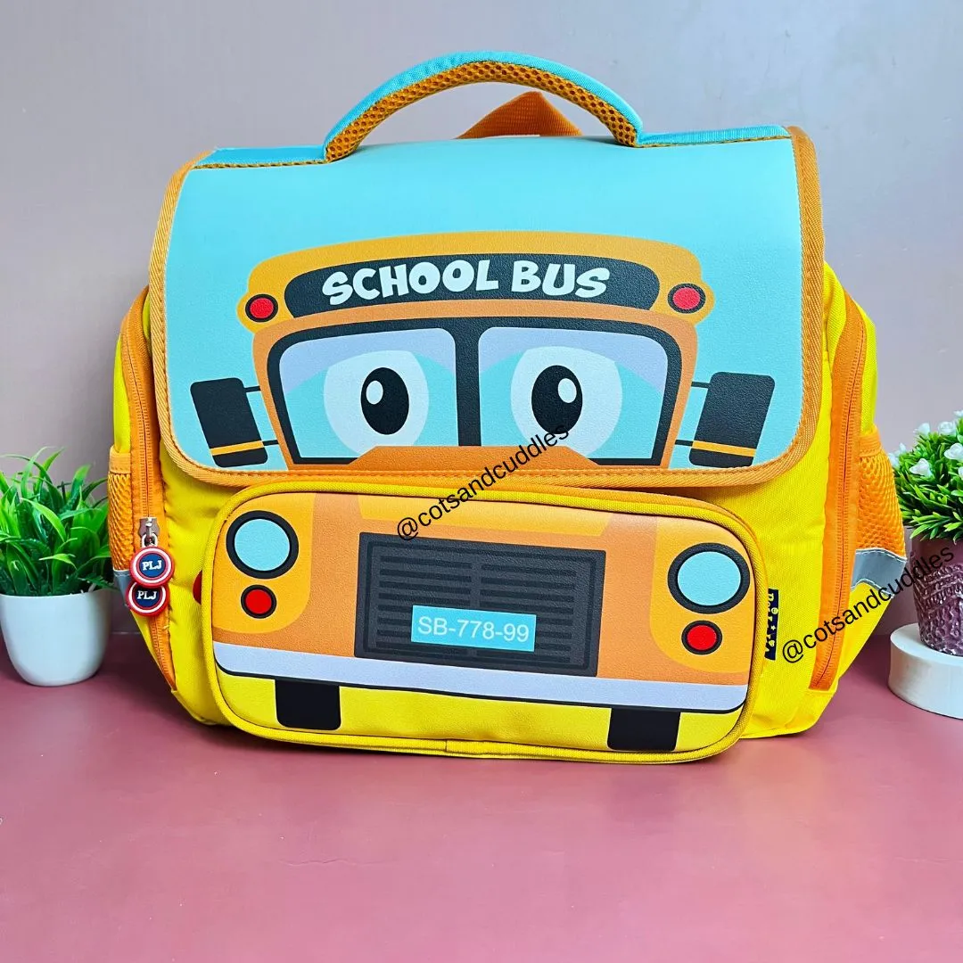 School Bus-Design Rectangular Shape Backpack for Kids