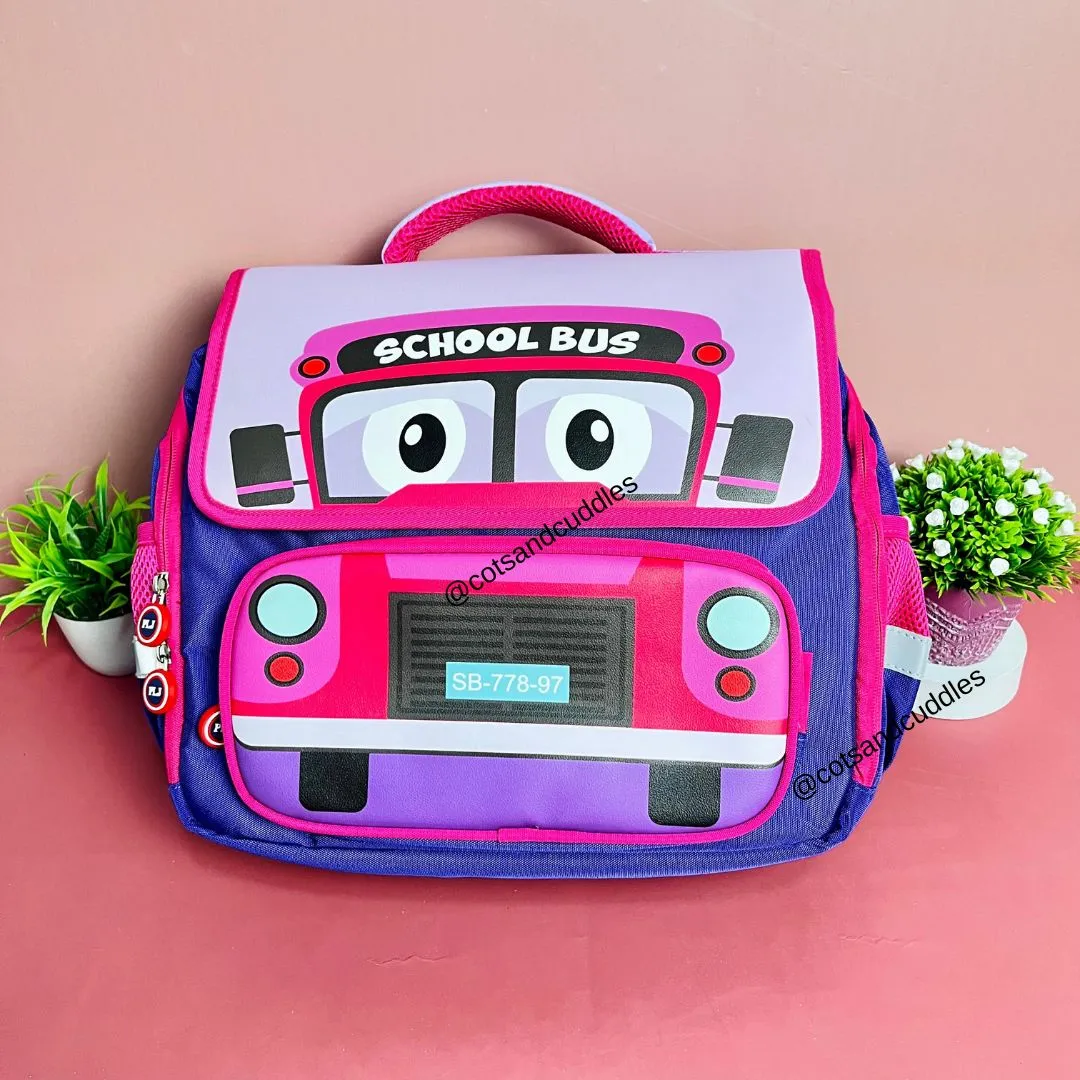 School Bus-Design Rectangular Shape Backpack for Kids